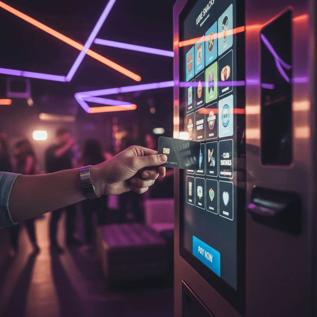 Paiement sans contact sur un distributeur moderne