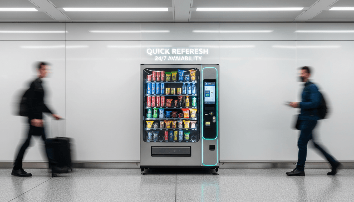 Distributeur automatique dans un espace public passant